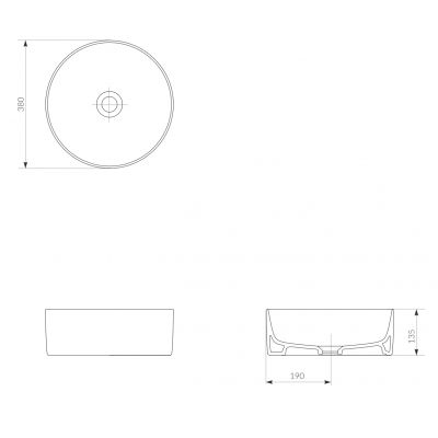 Cersanit Crea umywalka 38 cm nablatowa okrągła biała EcoBox K114-020-ECO