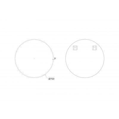 Dubiel Vitrum lustro łazienkowe 70x70 cm okrągłe rama złota