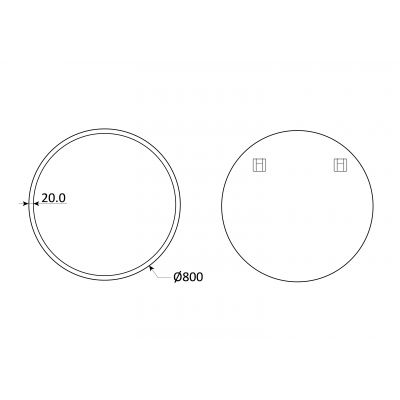 Dubiel Vitrum Ring 2 lustro okrągłe 80 cm czarne