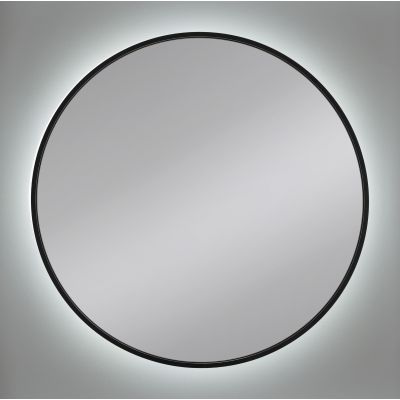 Dubiel Vitrum Zoe lustro 80x80 cm okrągłe z oświetleniem czarny
