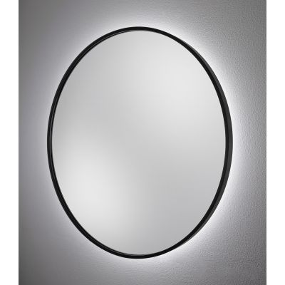 Dubiel Vitrum Zoe lustro 80x80 cm okrągłe z oświetleniem czarny