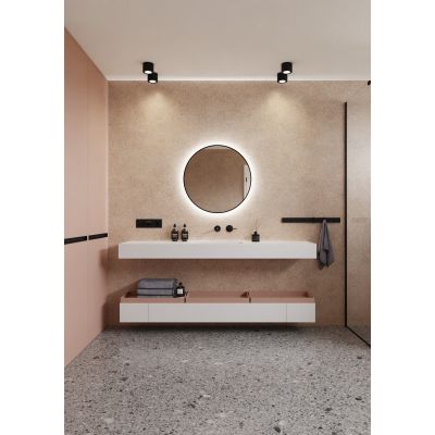 Dubiel Vitrum Zoe lustro 80x80 cm okrągłe z oświetleniem czarny