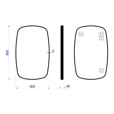 Dubiel Vitrum Havana lustro 50x80 cm prostokątne czarny