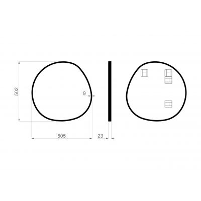 Dubiel Vitrum Fly lustro 50x50 cm czarny