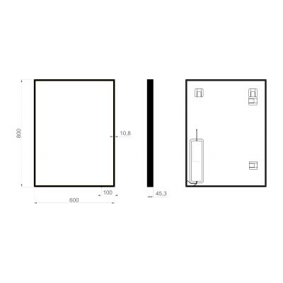 Dubiel Vitrum Poe lustro 60x80 cm prostokątne z oświetleniem czarny