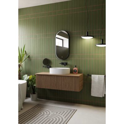 Dubiel Vitrum Loki lustro 40x80 cm owalne z oświetleniem czarny