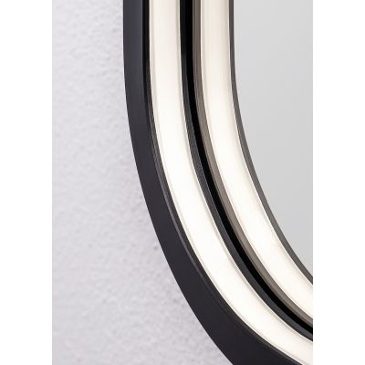 Dubiel Vitrum Loki lustro 40x80 cm owalne z oświetleniem czarny