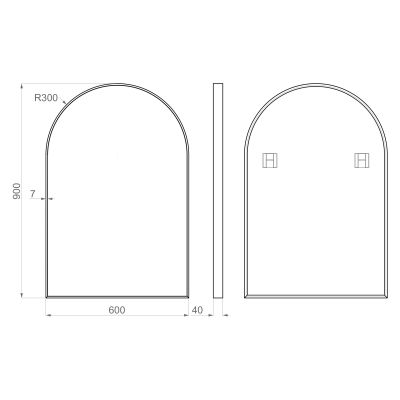 Dubiel Vitrum Gala Black lustro 60x90 cm czarny