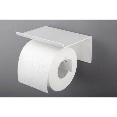 Deante Mokko uchwyt na papier toaletowy z półką biały mat ADMA221