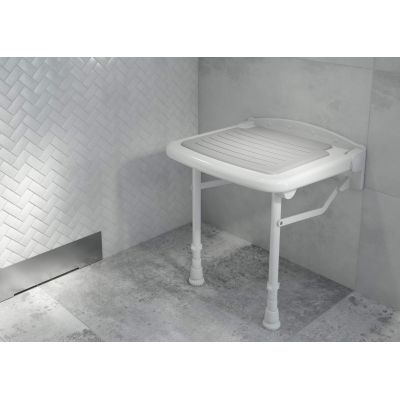 Deante Vital siedzisko prysznicowe dla niepełnosprawnych z nóżkami białe NIV651E