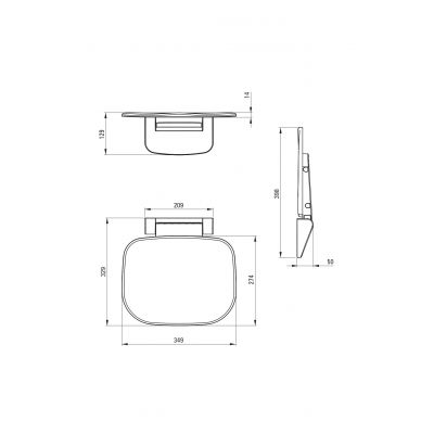 Deante Vital siedzisko prysznicowe biały-chrom NIV_A51B