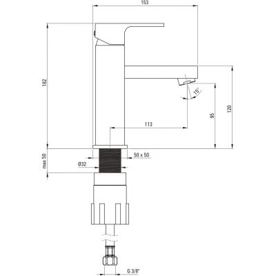 Deante Anemon bateria umywalkowa stojąca czarna BBZN20M