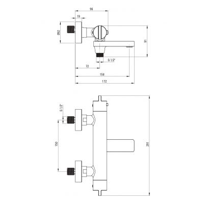 Deante Therm bateria wannowo-prysznicowa ścienna termostatyczna biała BCH_A1BT