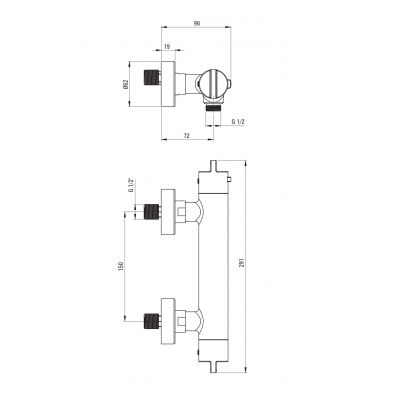 Deante Therm bateria prysznicowa ścienna termostatyczna brąz szczotkowany BCH_C4BT