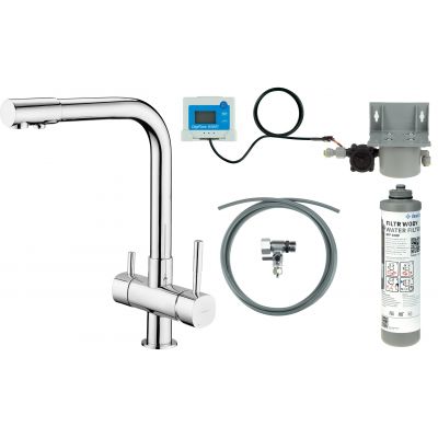 Deante zestaw startowy z baterią kuchenną stojąca chrom BCHF065M