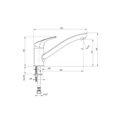 Deante Cynia bateria umywalkowa stojąca chrom BCYE060M