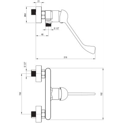 Deante Alpinia bateria prysznicowa ścienna chrom BGAH040C