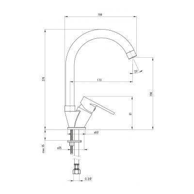 Deante Chaber bateria kuchenna stojąca chrom BGCE062M