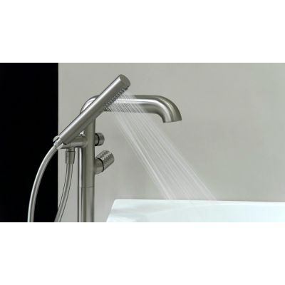 Deante Silia Hexa bateria wannowo-prysznicowa wolnostojąca stal szczotkowana BHS_F17M