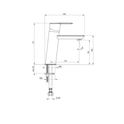 Deante Arnika bateria umywalkowa stojąca chrom BQA021M