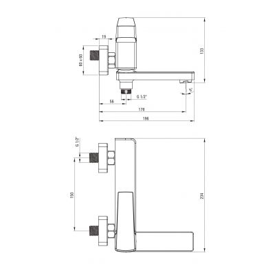 Deante Blur bateria wannowo-prysznicowa ścienna biała BQLA12M