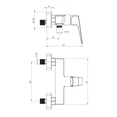 Deante Blur bateria prysznicowa ścienna biała BQLA40M