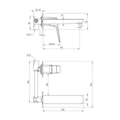 Deante Blur bateria umywalkowa podtynkowa biała BQL_A54L