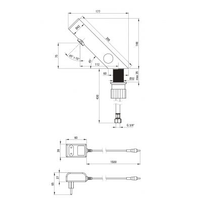 Deante Sense bateria umywalkowa stojąca elektroniczna stal BQR_P29V
