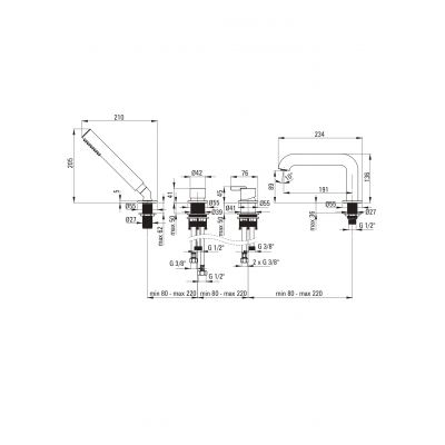 Deante Silia bateria wannowo-prysznicowa nawannowa chrom BQS_014M