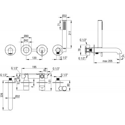 Deante Silia bateria wannowo-prysznicowa podtynkowa chrom BQS_018P