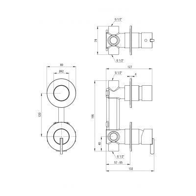 Deante Silia bateria wannowo-prysznicowa podtynkowa chrom BQS_044P