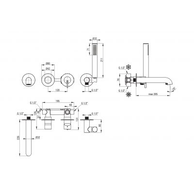 Deante Silia bateria wannowo-prysznicowa podtynkowa brąz szczotkowany BQS_C18P
