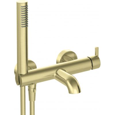 Deante Silia zestaw wannowo-prysznicowy ścienny złoty szczotkowany BQSR11M