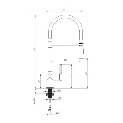 Deante Magnetic bateria kuchenna stojąca stal szczotkowana BRM_F72M