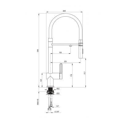Deante Magnetic bateria kuchenna stojąca stal szczotkowana BRM_F75M