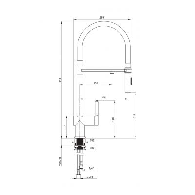 Deante Magnetic zestaw startowy z baterią kuchenną stojąca czarna BRMFN75M