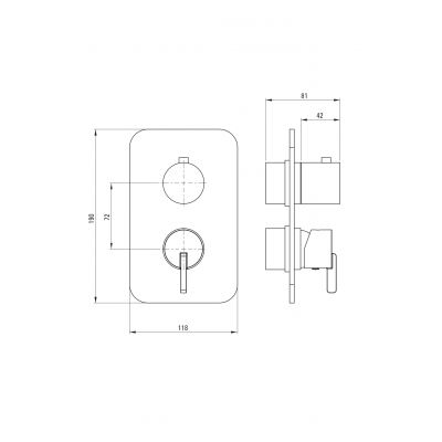 Deante Silia bateria wannowo-prysznicowa podtynkowa czarna BXY_NQSM