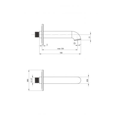 Deante Silia wylewka do baterii wannowej złoto szczotkowane NQS_R80K