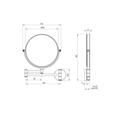 Deante Round lusterko kosmetyczne 23,2x28,2 cm okrągłe brąz szczotkowany ADR_C811
