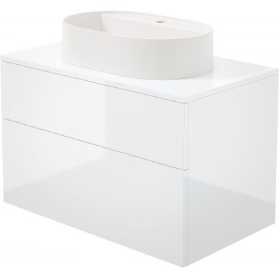 Deante Prizma umywalka z szafką i blatem 80 cm białą SD6B8SAU6B