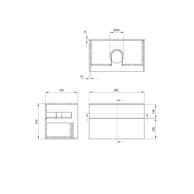 Deante Prizma umywalka z szafką i blatem 80 cm białą SD6B8SAU6B