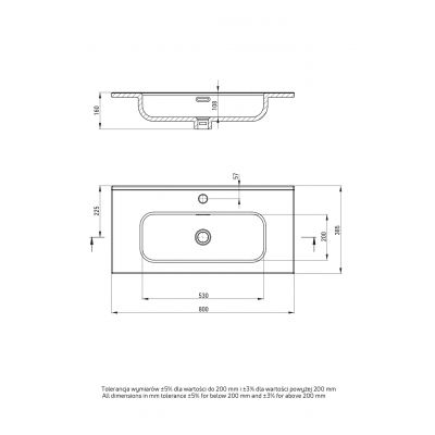 Deante Prizma umywalka z szafką 80 cm biały połysk ST6U8U6U8M