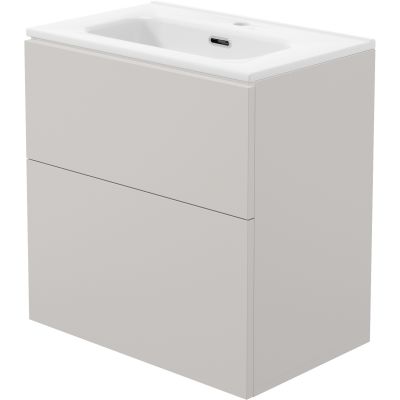 Deante Prizma umywalka z szafką 60 cm kaszmir mat/biały połysk STKU6U6U6M