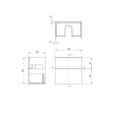 Deante Prizma umywalka z szafką 60 cm kaszmir mat/biały połysk STKU6U6U6M