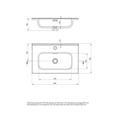 Deante Prizma umywalka z szafką 60 cm kaszmir mat/biały połysk STKU6U6U6M