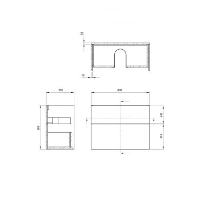 Deante Prizma szafka 80x38,5x60 cm podumywalkowa wisząca kaszmir STU_KU81