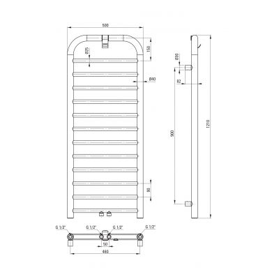 Deante Silia grzejnik łazienkowy drabinkowy 121x50 cm biały AGI_AG41