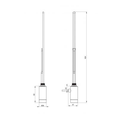 Deante Silia grzałka elektryczna 600 W grafit AGI_D601