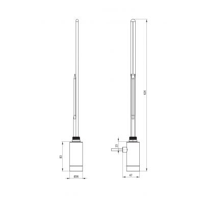 Deante Silia grzałka elektryczna 400 W czarna AGI_N401