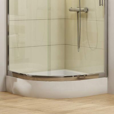 Zestaw Deante Funkia kabina z brodzikiem Standard New 90 cm chrom/szkło szronione (KYP651K, KTA053B)